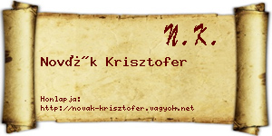 Novák Krisztofer névjegykártya